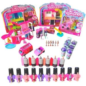 Mini Barbie Land Series 2 COMPLETE Set + Houses Car NIB + Bonus Bundle Lot